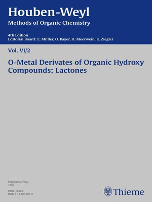 cover image of Houben-Weyl Methods of Organic Chemistry Volume VI/2